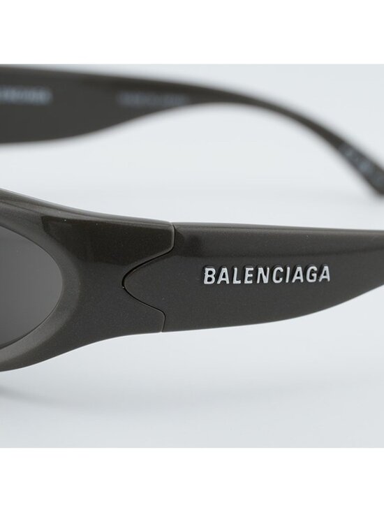 Balenciaga BB0157S 008 Sport Sunglasses Grey Geometric Frame, Grey Lenses main image 10
